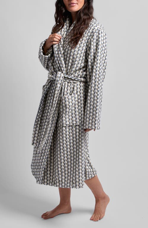Parachute Mosaic Organic Cotton Robe In Moss And Dusk