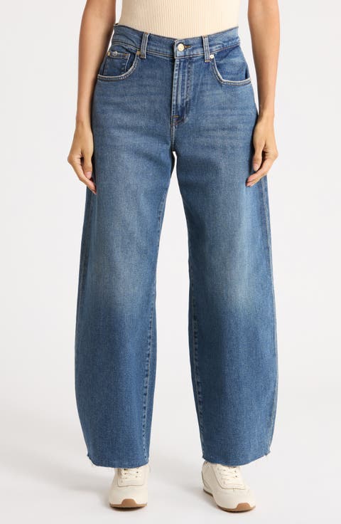 Bonnie High Waist Raw Hem Curvilinear Jeans