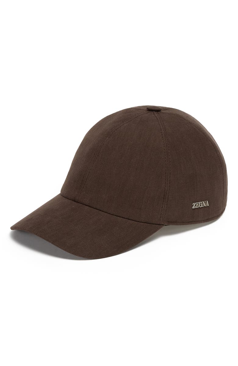 ZEGNA Linen Baseball Cap, Main, color, 