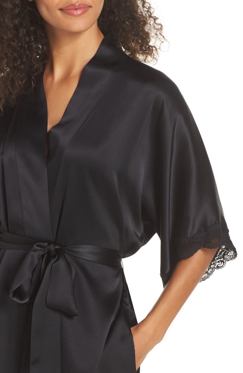 Christine Lingerie Christine Boudoir Silk Robe, Alternate, color, 