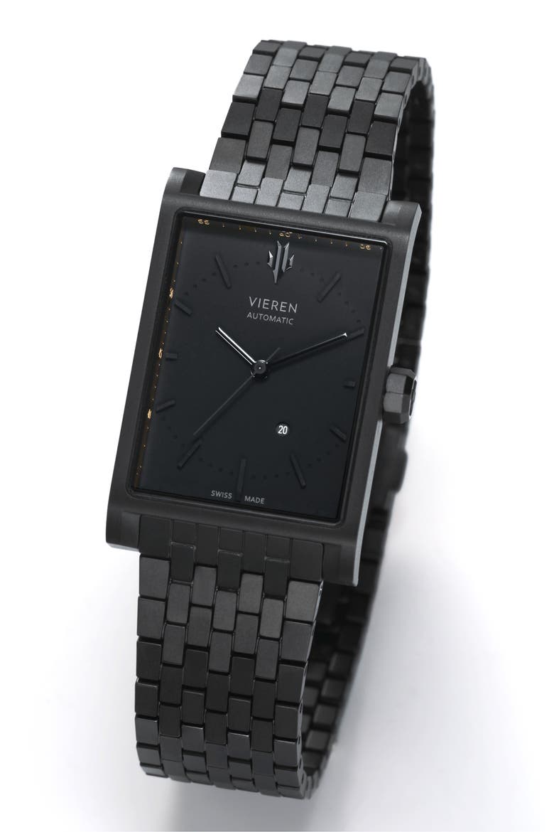 Matte Black Swiss Automatic Watch, Alternate, color, Black