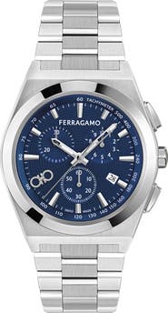 FERRAGAMO Vega Upper East Two-Tone Bracelet Chronograph Watch, 42mm