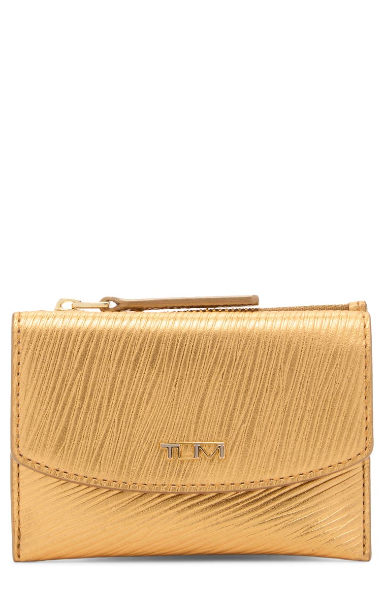 TUMI Flap Card Case, Main, color, Gold