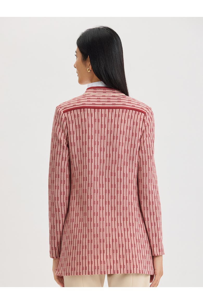 Heritage Contrast Trim Knit Jacket, Alternate, color, Honey Suckle/Russet/Biscotti