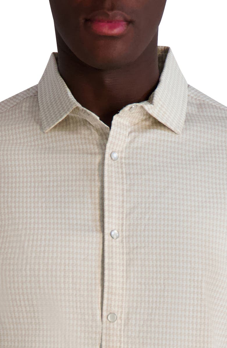 KARL LAGERFELD PARIS Karltooth Short Sleeve Shirt, Alternate, color, Natural/ White