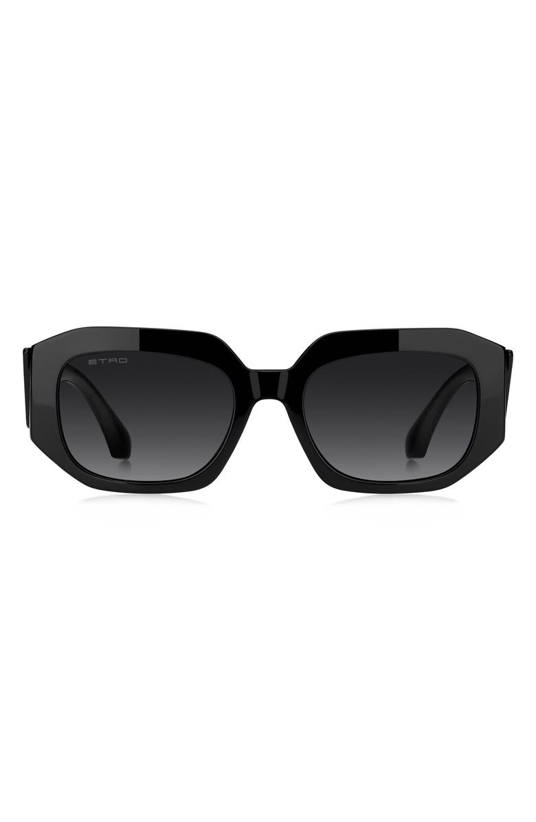 Etro 55mm Gradient Geometric Sunglasses, Main, color, Black/ Dark Grey Sf