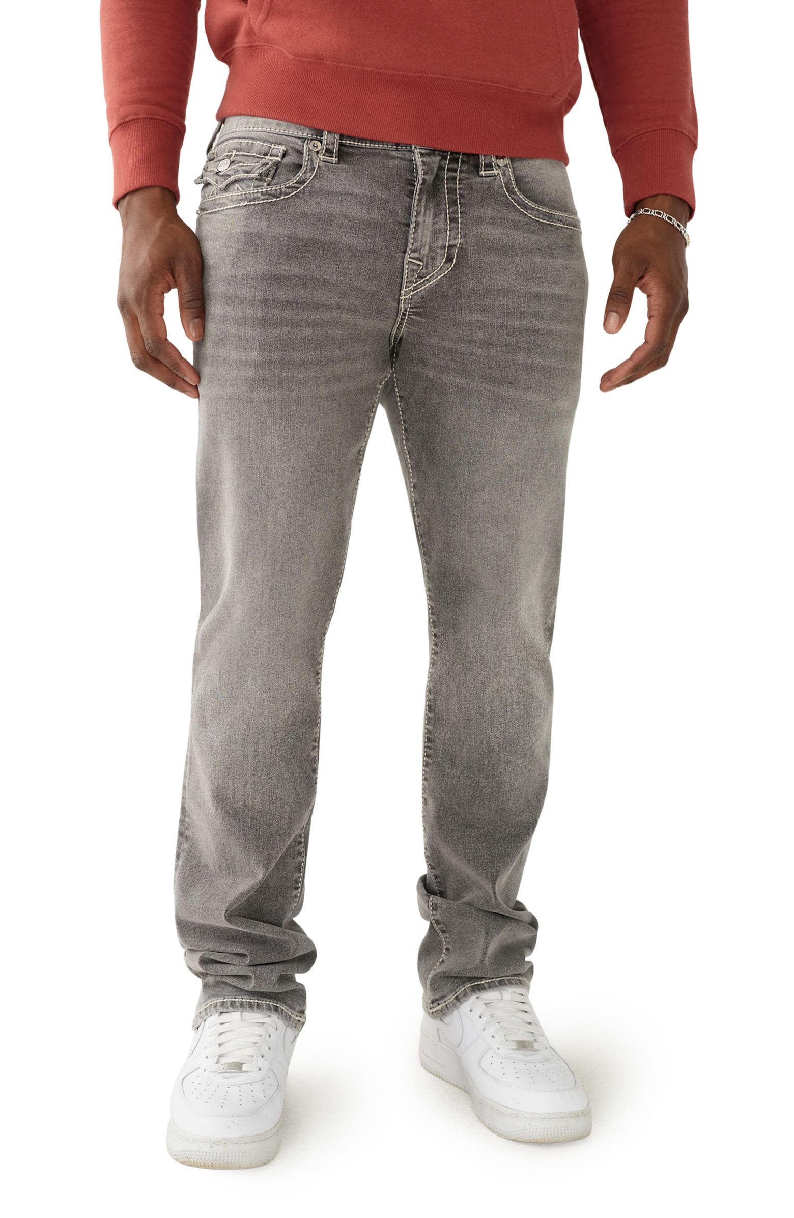 True Religion Brand Jeans Ricky Big T Flap Straight Leg Jeans ...