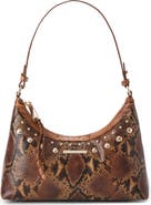 Brahmin Olivia Snakeskin Embossed Leather Shoulder Bag