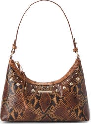 Brahmin Olivia Snakeskin Embossed Leather Shoulder Bag