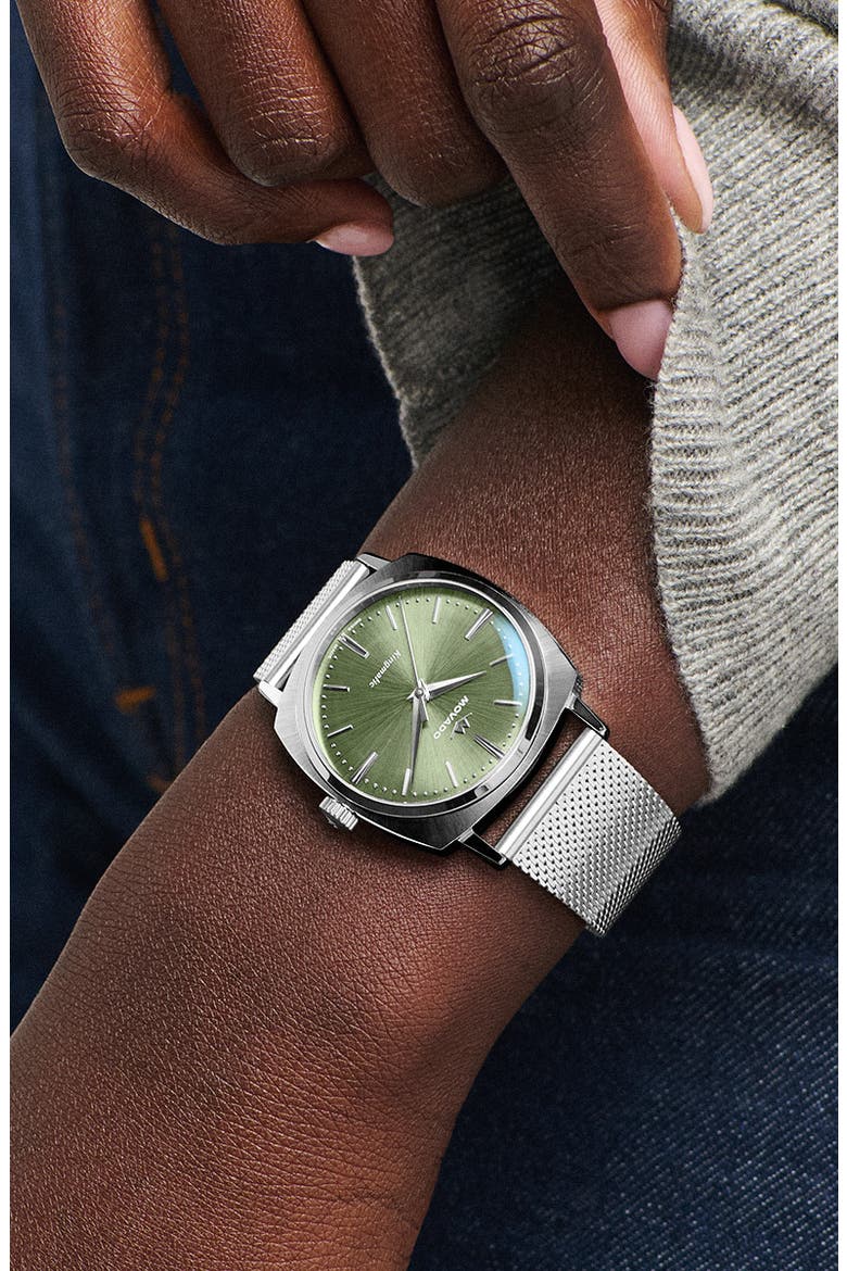 Kingmatic Automatic Mesh Strap Watch, 35mm, Alternate, color, GREEN