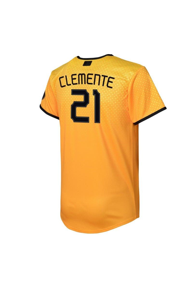 Nike Youth Nike Roberto Clemente Gold Pittsburgh Pirates 2023 City Connect Replica Player Jersey, Alternate, color, 