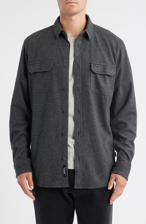 Grid Stretch Fleece Button-Up Shirt