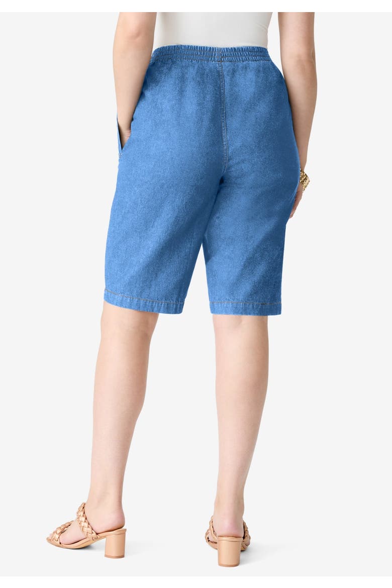 Plus Size Easy Wear Bermuda Short, Alternate, color, LIGHT STONEWASH