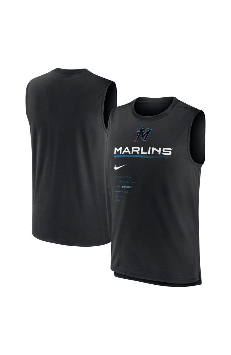 Nike Men's Nike Black Miami Marlins Exceed Performance Tank Top, Main, color, 