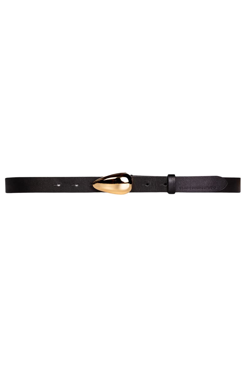 Bean Belt, Main, color, Black Leather / Gold