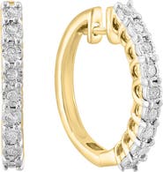 EFFY 14K Yellow Gold Plated Sterling Silver Diamond Hoop Earrings - 0.51ct.
