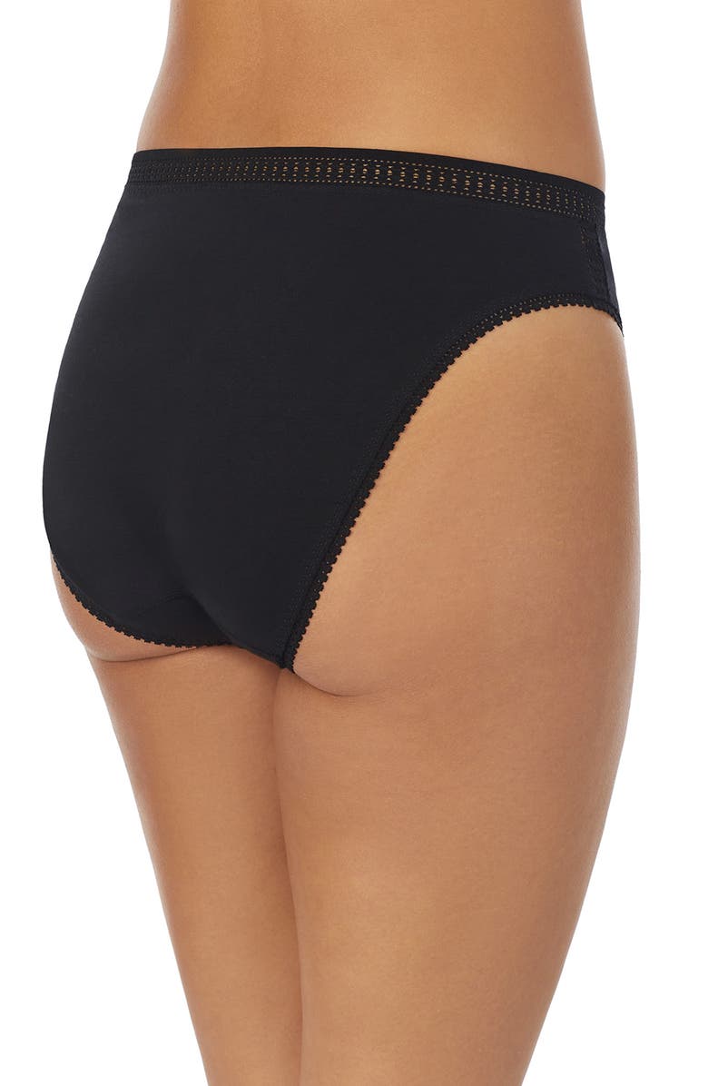 On Gossamer Cabana Cotton Leakproof High Cut Briefs, Alternate, color, Black