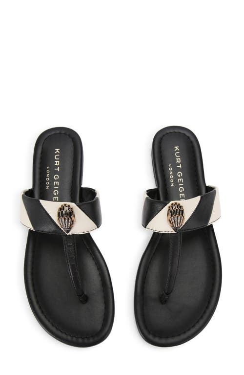 Kurt Geiger London Kensington T-strap Flip Flop In Black
