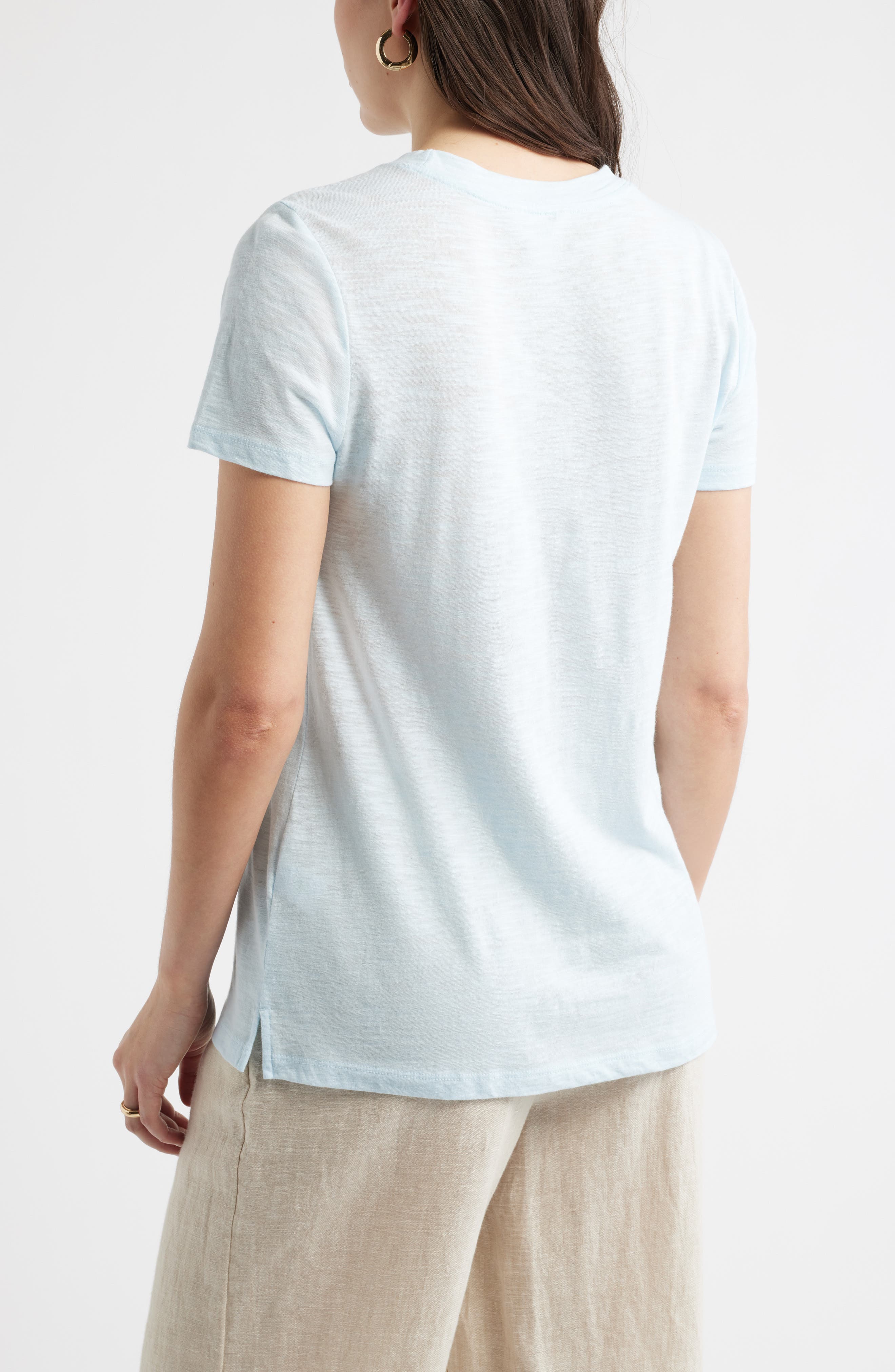 Женские Caslon® Cotton Blend Crewneck T-Shirt — фото 3