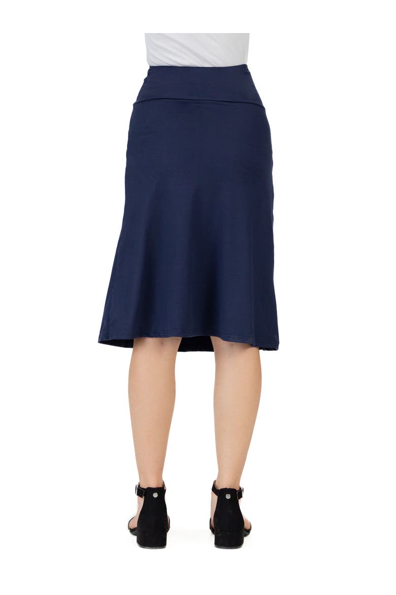 Casual Elastic Waist A-Line Skirt, Alternate, color, Navy