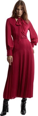 Karen Millen Jersey Ponte Georgette Mix Maxi Dress