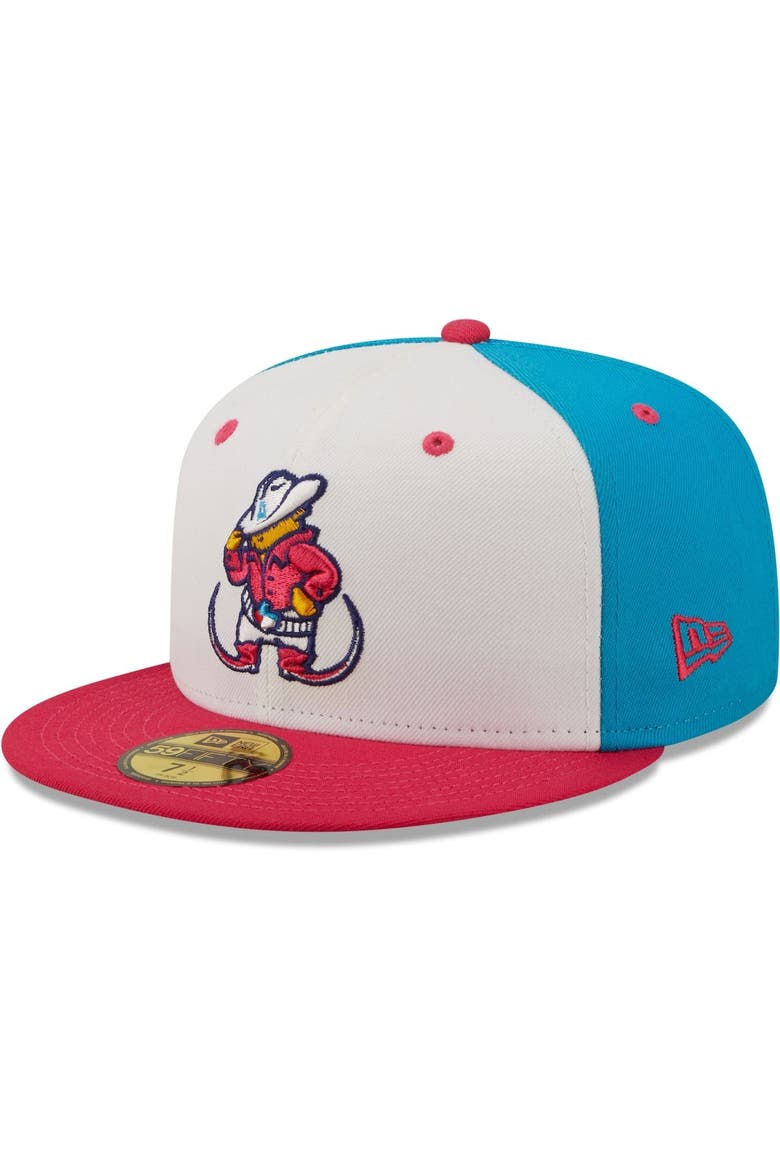 Men's New Era White/Coral Pointy Boots de Amarillo Copa De La Diversion 59FIFTY Fitted Hat, Main, color, White