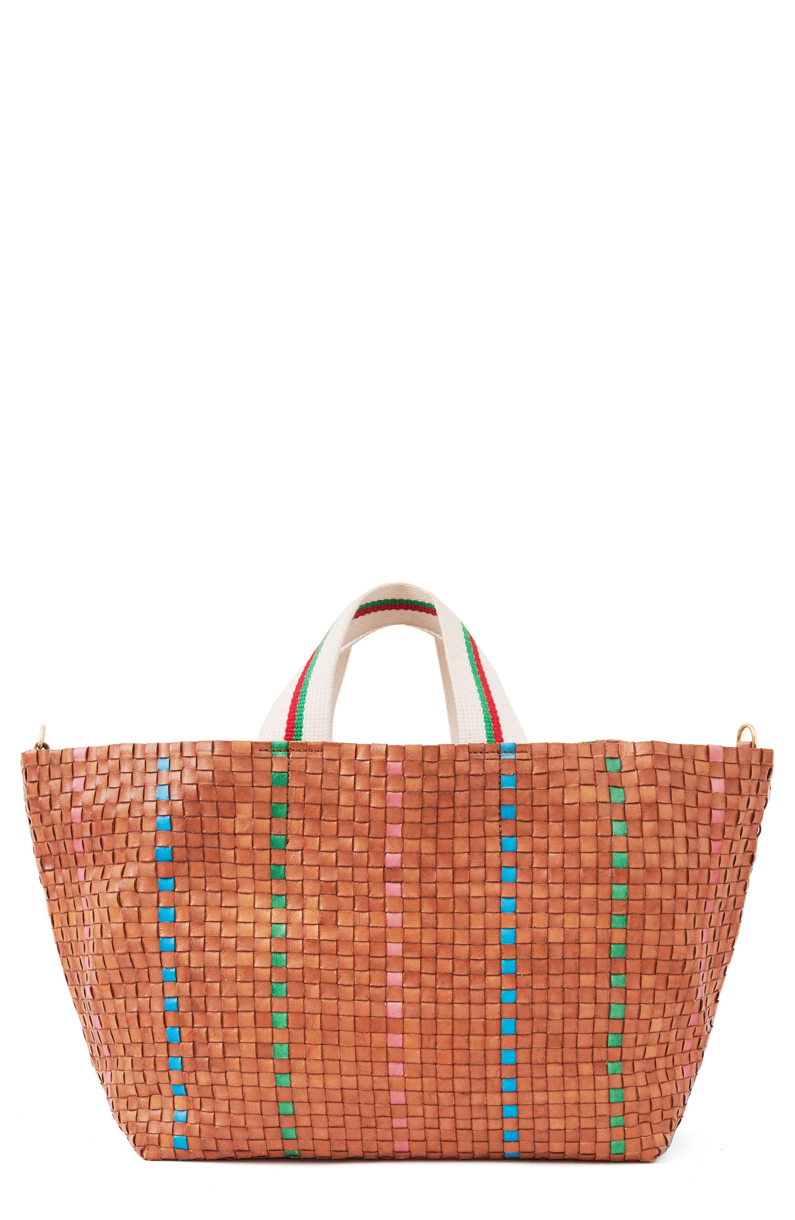 Clare V. Woven Leather Tote, Main, color, 