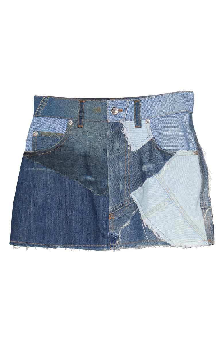 Dolce&Gabbana Patchwork Denim Miniskirt, Alternate, color,