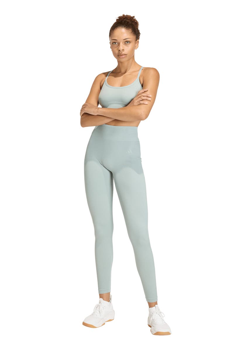adidas We Knit Climacool Leggings, Alternate, color, Wonder Sage