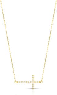 GLAZE JEWELRY Sterling Silver Sideways Cross Necklace