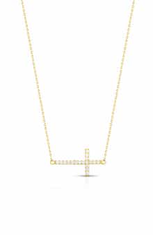 GLAZE JEWELRY Sterling Silver Sideways Cross Necklace