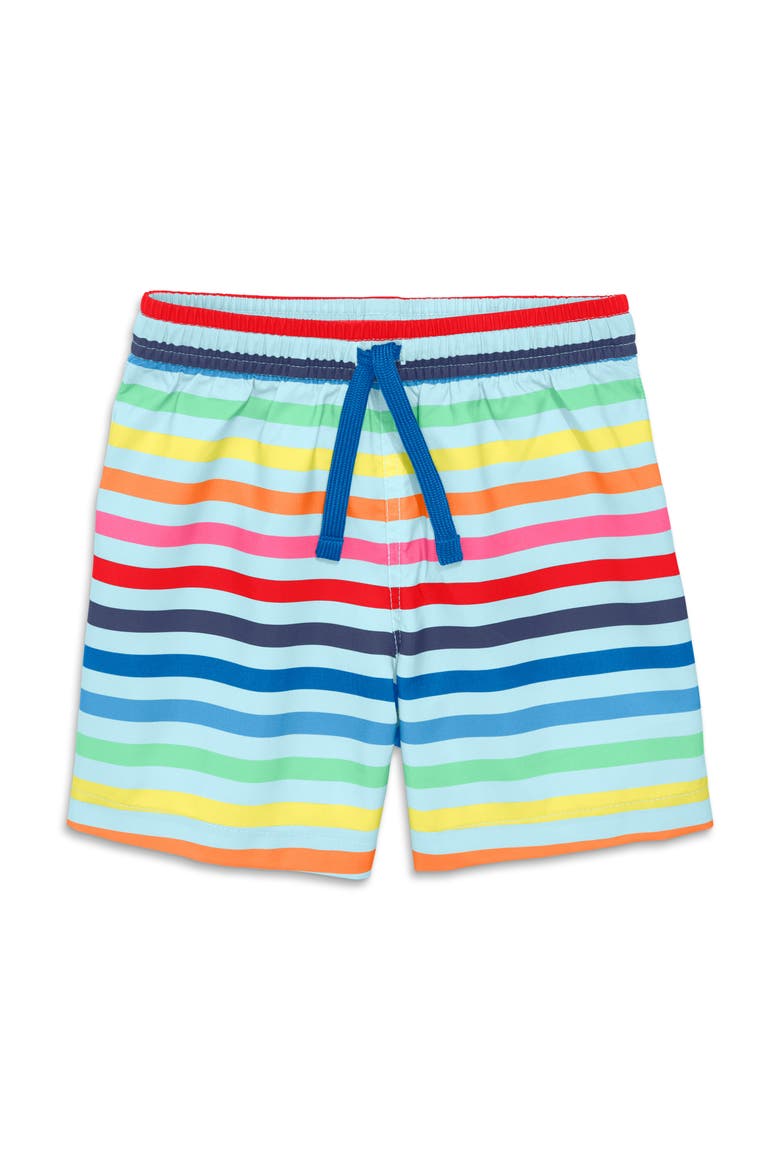 Swim Trunk In Rainbow Sky Stripe, Main, color, Mist Spring Stripe