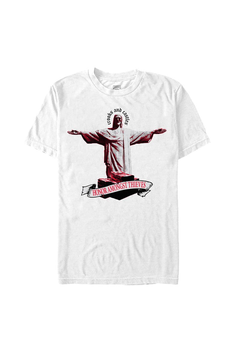 Men's Crooks & Castles Honor Amongst Thieves  Graphic T-Shirt, Main, color, White
