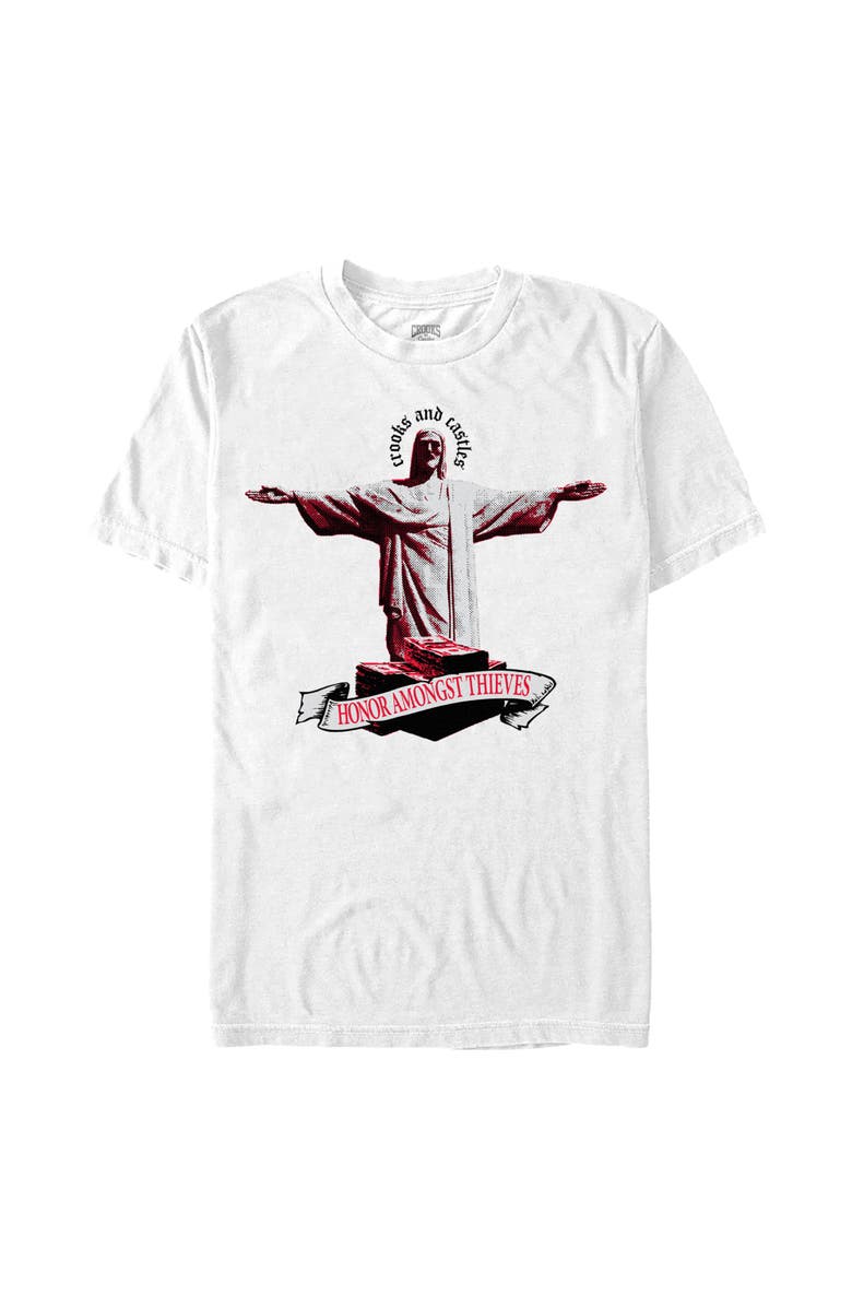 Crooks & Castles Men's Crooks & Castles Honor Amongst Thieves Graphic T-Shirt, Main, color, White