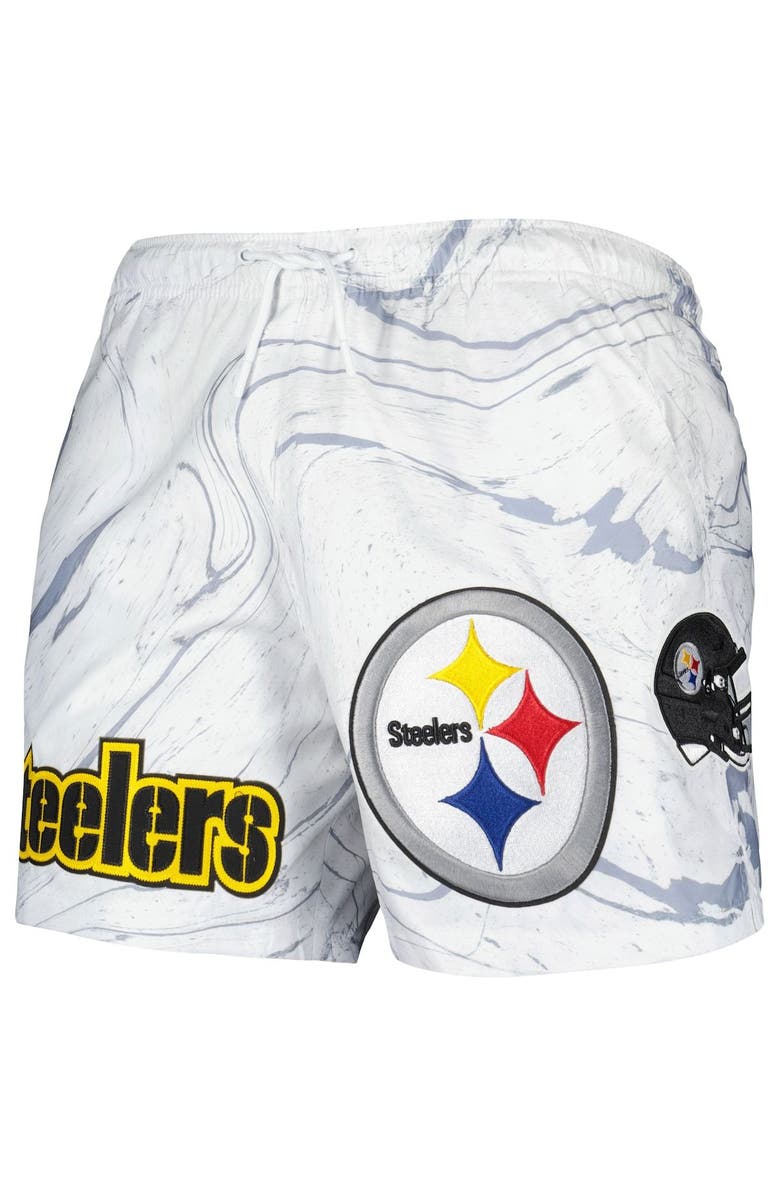 PRO STANDARD Men's Pro Standard White Pittsburgh Steelers Allover Marble Print Shorts, Alternate, color, White