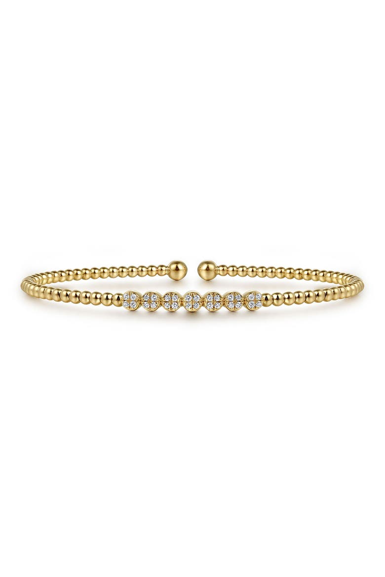 Bujukan Diamond Cluster Beaded Cuff Bracelet, Main, color, GOLD