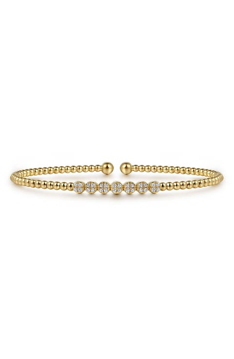 Bujukan Diamond Cluster Beaded Cuff Bracelet