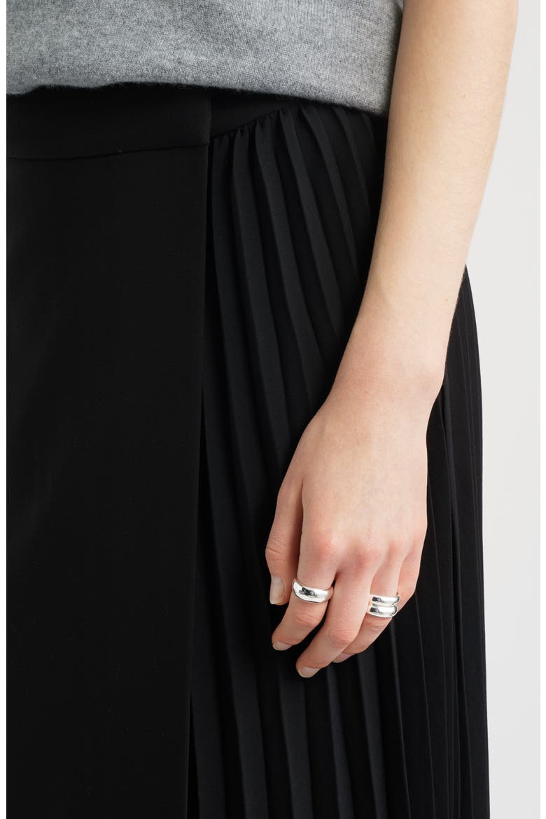 Mixed Media Maxi Skirt, Alternate, color, BLACK