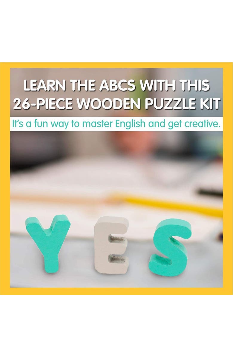 Leo & Friends Wooden Chunky Alphabet Puzzle for Toddlers, Preschoolers, Alternate, color, Pink