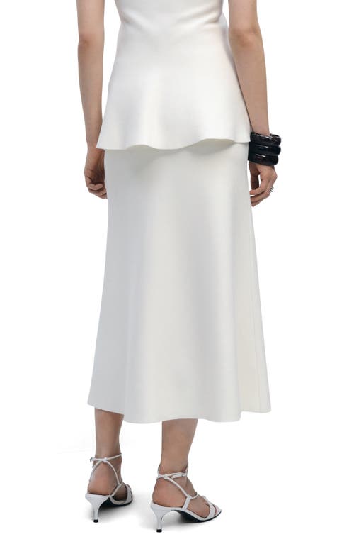 Mango Knit Midi Flare Skirt In Ecru
