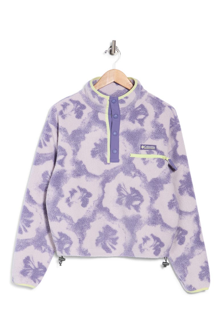 Helvetia II Print Crop Fleece Pullover, Main, color, STORMWATCH/ SPRAYFLOWER