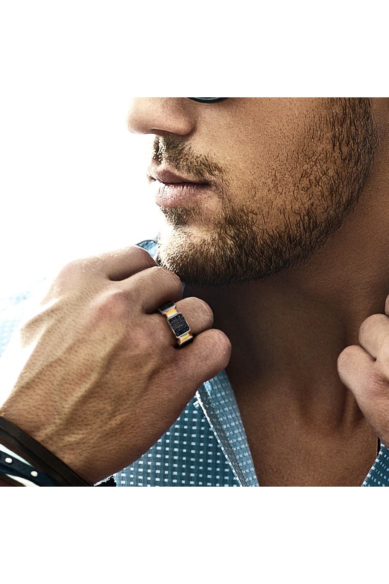 Men's Diamond Cluster Ring 14k Gold, Alternate, color, Black Diamond