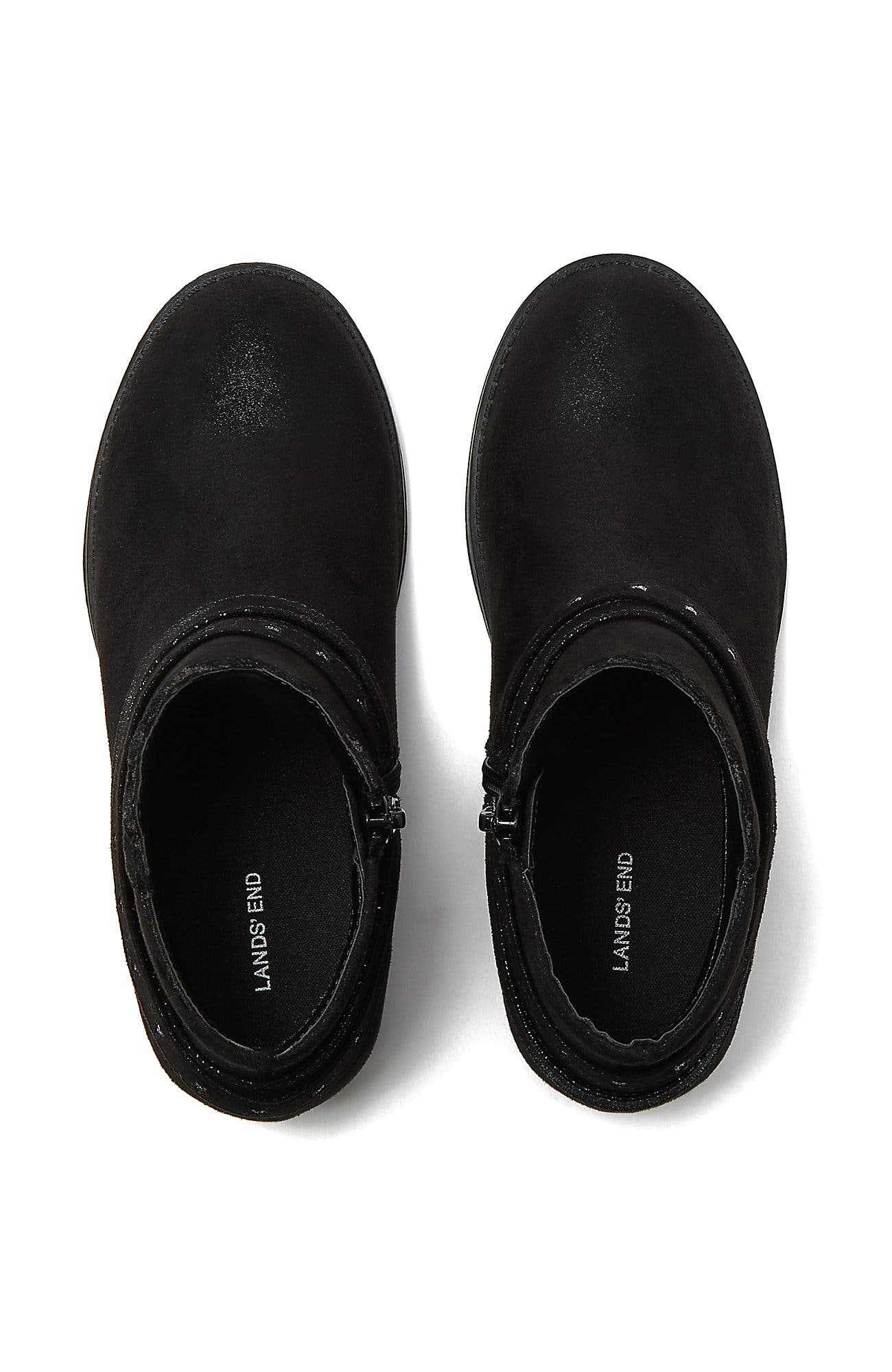 Lands' End Girls Shimmer Zip Up Western Booties, Alternate, color, 