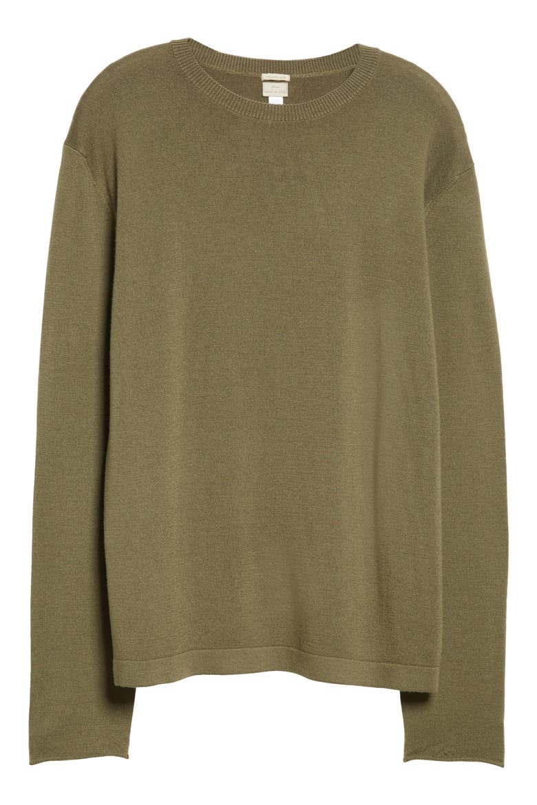 Crewneck Wool Sweater, Alternate, color, MILITARE
