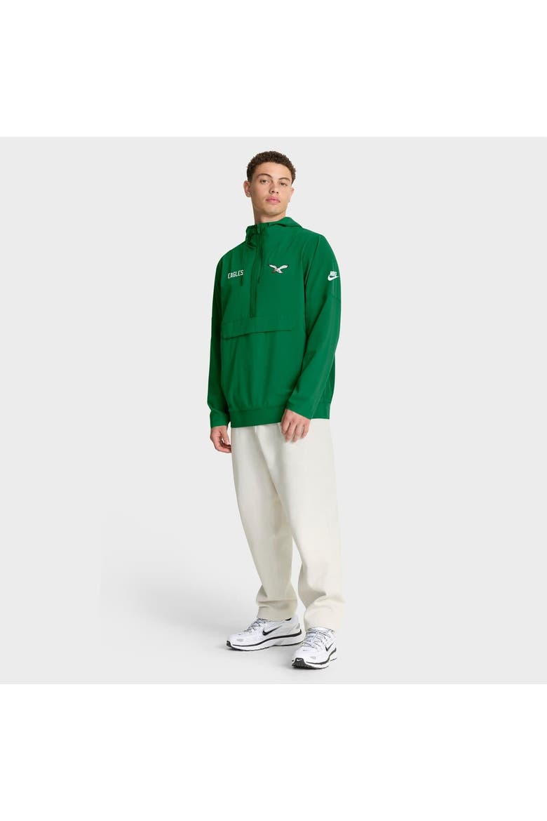 Men's Nike Kelly Green Philadelphia Eagles Sideline Alt Pack Anorak Half-Zip Hoodie Jacket, Alternate, color, Kelly Green