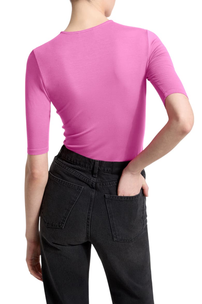Frankie Elbow Sleeve Top, Alternate, color, HOT PINK