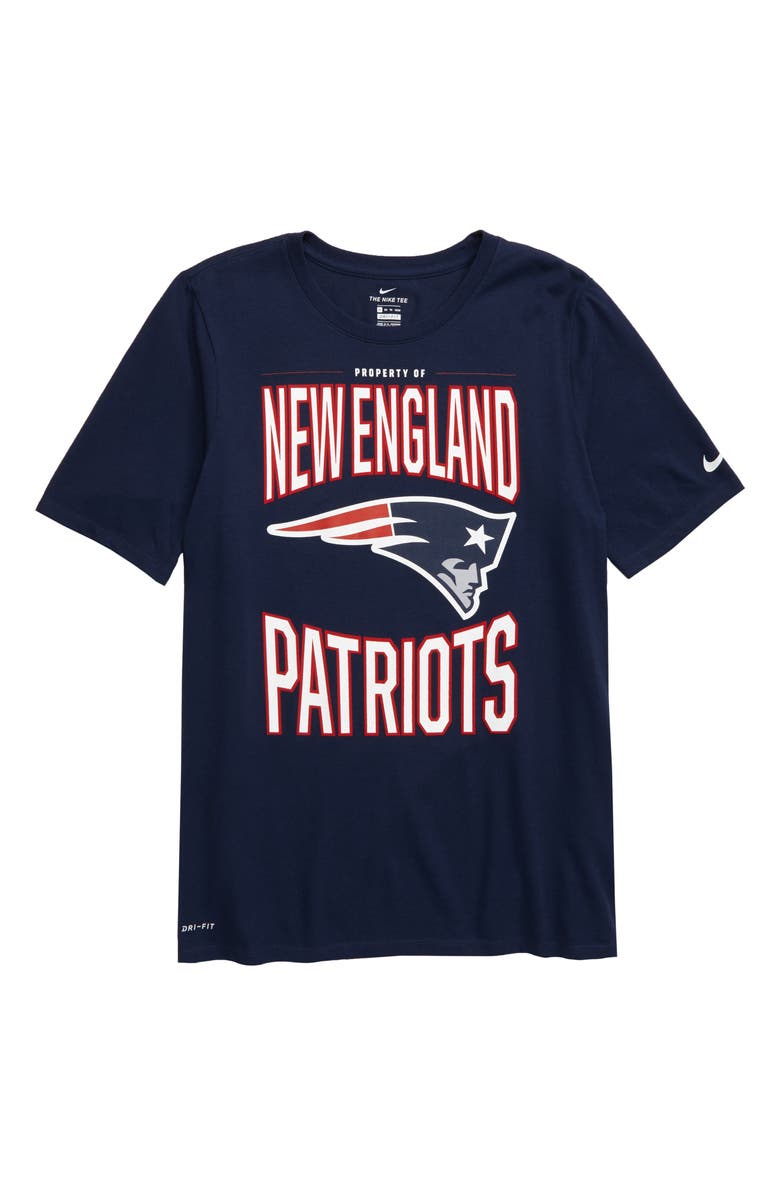 Nike NFL Logo Property of New England Patriots Dri-FIT T-Shirt, Main, color, 