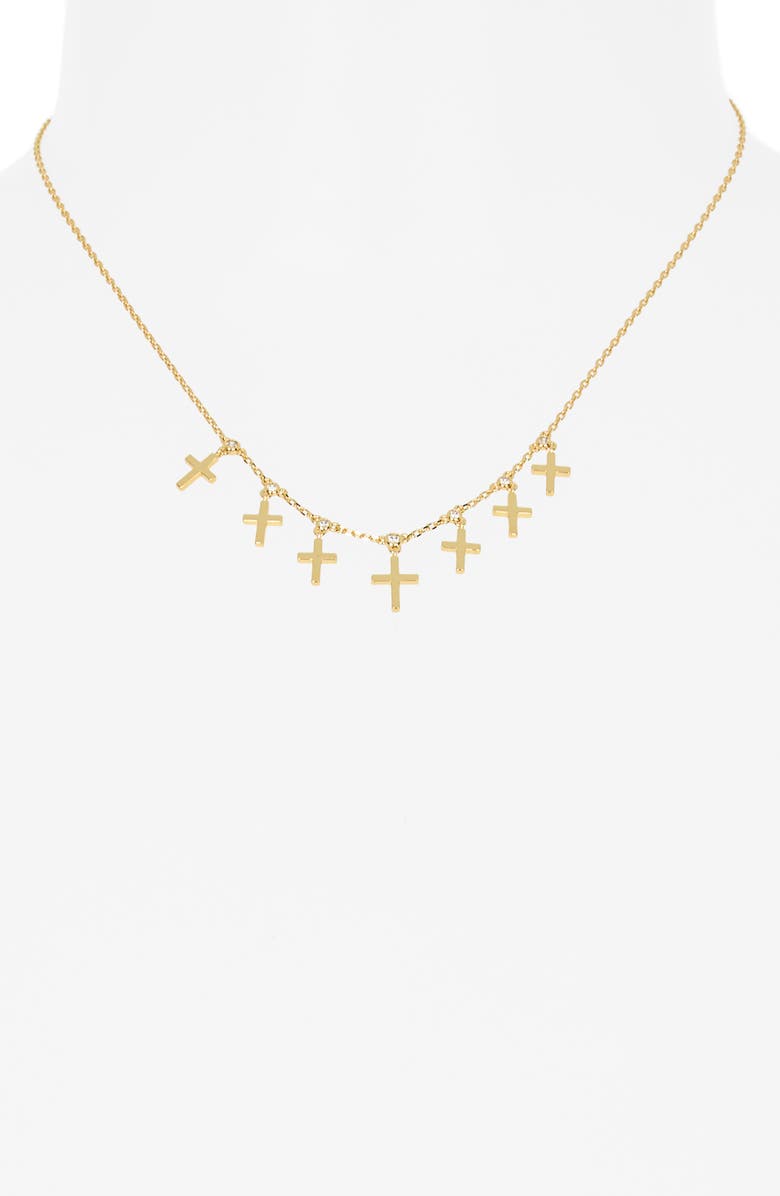 Electric Picks Heaven Sent Cross Charm Necklace, Alternate, color, Gold