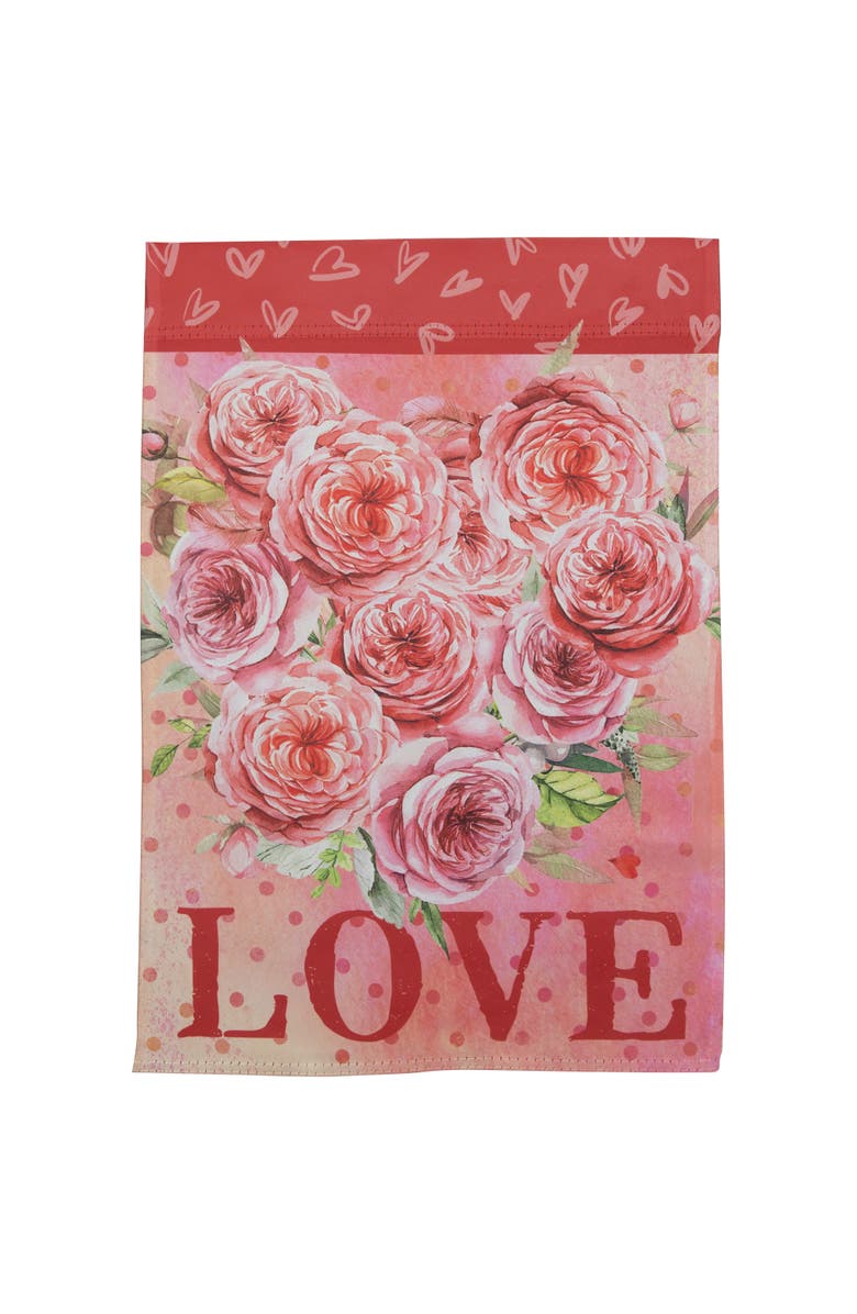 Northlight Love Rose Bouquet Outdoor Garden Flag 12.5" x 18", Main, color, Red