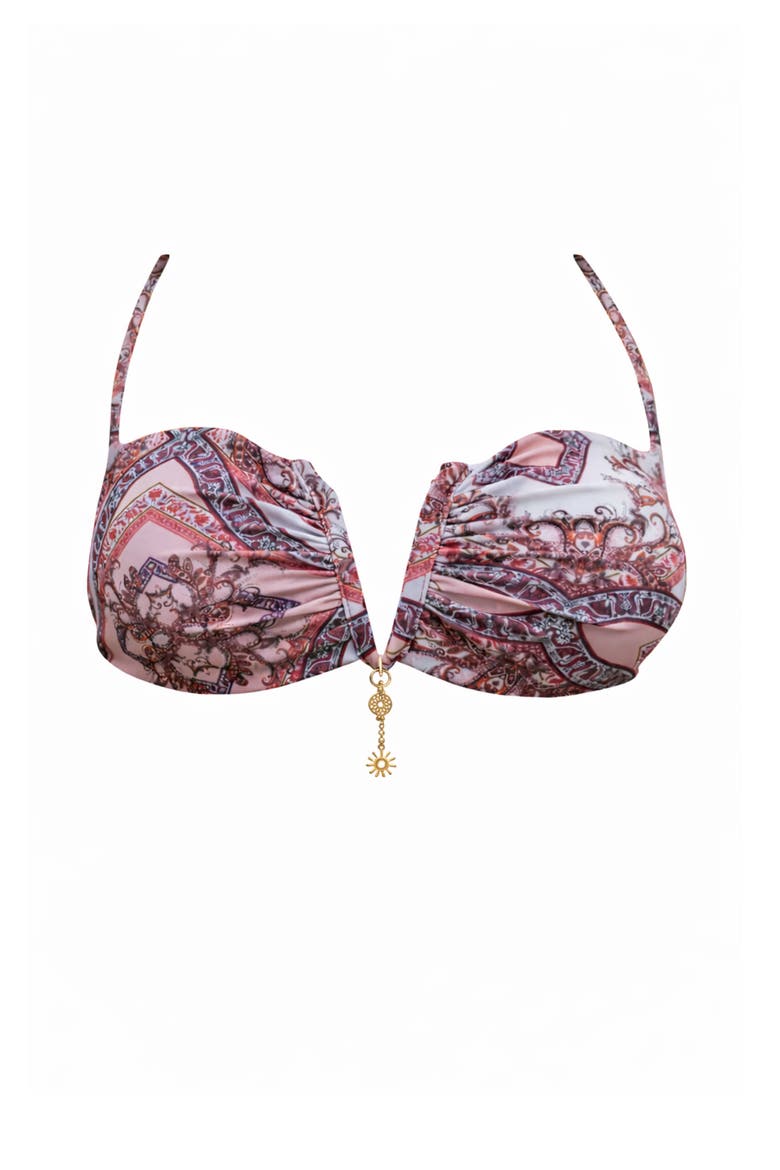 Coral Bikini Top, Main, color, Red Mosaic